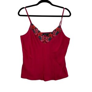 INC International Concepts Intimates Floral Embroidered Red Cami Top - M